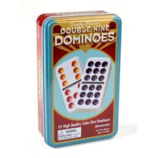 Dominoes: Double Nine Color Dot Dominoes in Tin