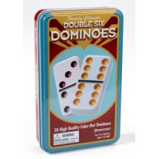 Dominoes: Double Six Color Dot Dominoes in Tin